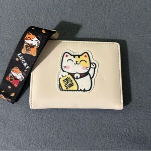 Miniso Lucky Cat Pink Wallet Card Purse Pouch Bag Cute Gift